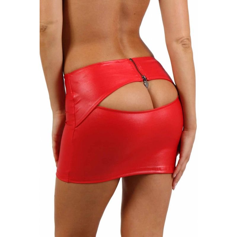 Jupe Fesses Demi Nues En Wetlook Rouge Dollhouse