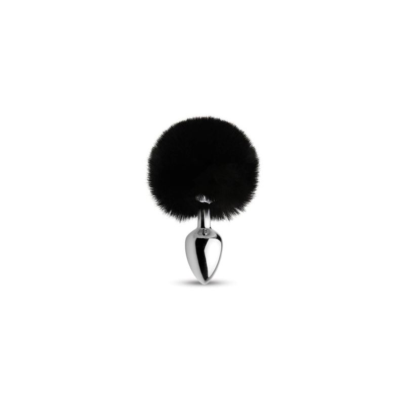 Plug Anal Avec Pompom En Fourrure Synthétique Noire Dollhouse