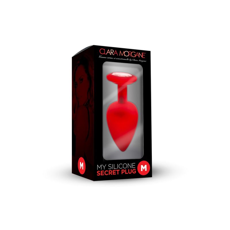 Plug Anal En Silicone Avec Butée Cristal Taille M Rouge Dollhouse